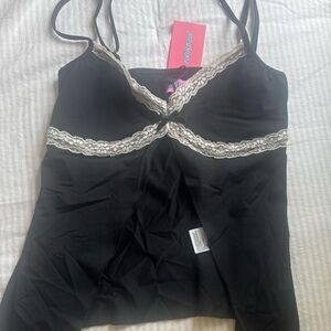 Edikted Black Camisole with Lace Detail